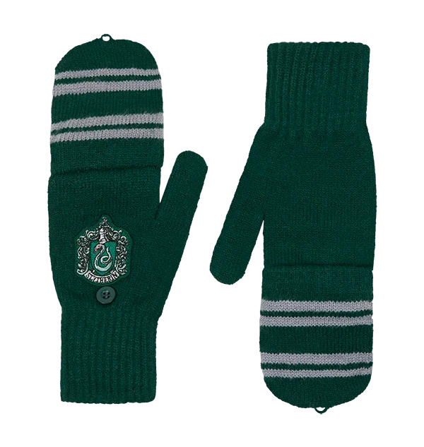 Warner Bros Slytherin Knitted Mitten Capped Gloves 4 Warner Bros Slytherin Knitted Mitten Capped Gloves - Image 2